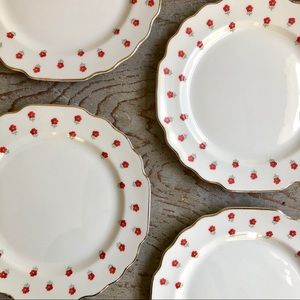 Set of 4 Vintage Floral Side Plates
